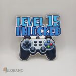 Dekorácia na tortu/magnetka Hracia konzola - Level číslo na želanie