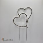 Štrasové srdiečko - dvojsrdce