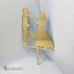 pl.zápich – Mr & Mrs + svadobný pár /zlatý/ 09 – Obrázok 2