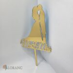 pl.zápich na tortu – Mr & Mrs + svadobný pár /zlatý/ 010 – Obrázok 2