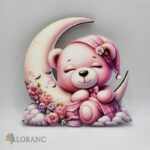 Dekorácia na tortu/magnetka Macko na mesiačiku 04