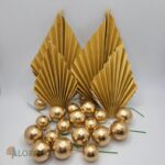 Dekorácia – Guličky- zlaté + palmový list SADA 102