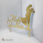 pl.zápich – Mr & Mrs + svadobný pár /zlatý/ 01