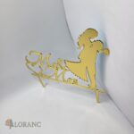 pl.zápich – Mr & Mrs + svadobný pár /zlatý/ 01 – Obrázok 2