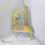 pl.zápich – Mr & Mrs + svadobný pár /zlatý/ 04