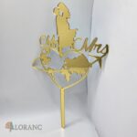 pl.zápich – Mr & Mrs + svadobný pár /zlatý/ 05