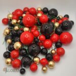 Dekorácia – Guličky /červené + čierne + zlaté/ SADA 48