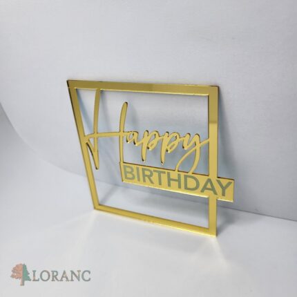 pl.nápis – Happy Birthday /Zlatá 02/