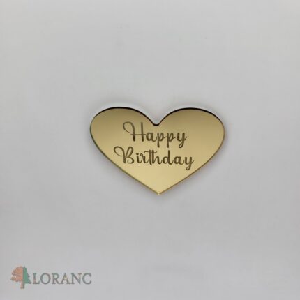 pl.nápis – Happy Birthday /Zlatá 10/ srdiečko