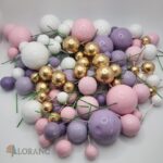 Dekorácia – Guličky/fialové+ružové/ SADA 100 – Obrázok 3