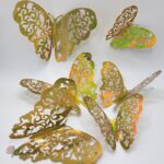 Dekorácia – motýle zlaté 3D/48