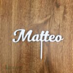 Drevený zápich na tortu s menom Matteo
