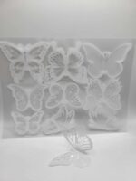 Dekorácia na tortu – motýle biele 3D/62