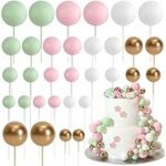 zápich na tortu/Guličky/zelené,ružové,biele,zlaté/SADA 10