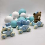 Dekor na tortu/Guličky,macko vo vláčiku SADA 34