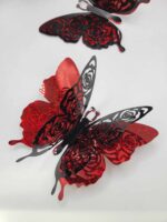 Dekorácia – motýle čierne/červené 3D/68 – Obrázok 2