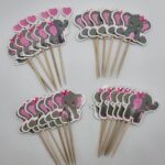 Zápich do cupcakes - Sloník /ružová/