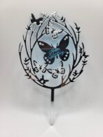 pl.zápich na tortu - Happy Birthday - Motýle 01 /strieborný/ – Obrázok 2