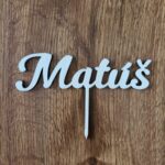 Drevený zápich na tortu s menom Matúš 01