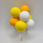 dekorácia na tortu/Balóniky 01 /biela-žltá-oranžová/