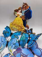 Papierová dekorácia - motýle modré 3D/30 – Obrázok 3