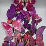 Dekorácia na tortu - motýle fialové 3D/28