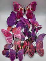 Dekorácia na tortu - motýle fialové 3D/28