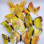 Dekorácia na tortu - motýle žlté 3D/27