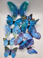 Papierová dekorácia - motýle modré 3D/30