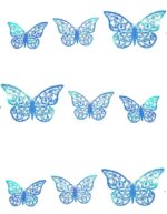 Papierová dekorácia – motýle modré 3D /32 – Obrázok 2