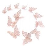 Dekorácia na tortu – motýle ružovo-zlaté 3D/24