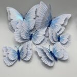 Dekorácia na tortu - motýle modré 3D/35