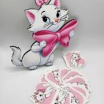 Dekorácia na tortu Mačička Marie – magnetka + zápichy do cupcakes 02