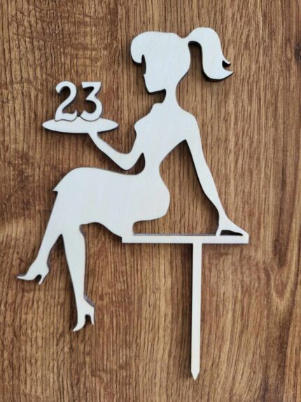 Zápich na tortu - sediaca žena/dievča číslo 23