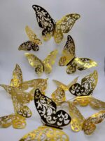 Pap.dekorácia na tortu – motýle zlaté 3D/38