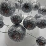 Dekorácia - Strieborné guličky /trblietavé/ 01