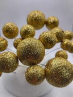 Dekorácia - Zlaté guličky 01 /trblietavé/
