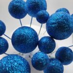 Dekorácia - Modré guličky /trblietavé/ 01