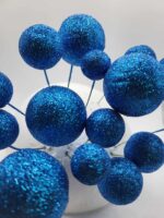 Dekorácia - Modré guličky /trblietavé/ 01