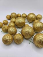 Dekorácia - Zlaté guličky 01 /trblietavé/ – Obrázok 2