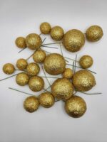 Dekorácia - Zlaté guličky 01 /trblietavé/ – Obrázok 3