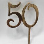 Zápich na tortu číslo 50 /french/zlatá/9,5/