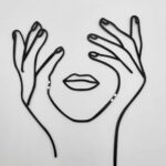 Dekorácia na tortu / Obrys/Silueta/face/ - ruky + pery