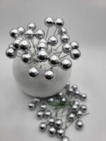 Dekorácia – Strieborné mini guličky 03
