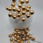 Dekorácia – Zlaté mini guličky 05