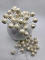 Dekorácia – Biele mini guličky 04