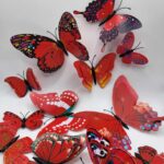 Dekorácia na tortu – motýle červené 3D/42