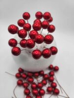 Dekorácia – Červené mini guličky 02