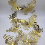 Dekorácia – motýle zlaté 3D/58