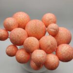 Dekorácia – Marhuľové guličky /trblietavé/ 02